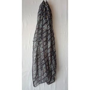 SCARF ATG All That Glitters San Francisco Blue Geometric Tile Print Rayon India